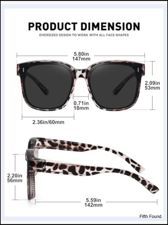 Oversized Fit Over Glasses Large Square Polarized Sun Glasses for Driving main image 6